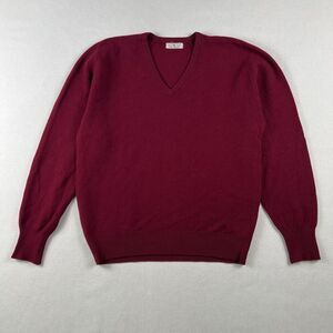 Vintage 60s Cox Moore Sweater Men’s Large Red Lambs Wool V‎ Neck Long Sleeve